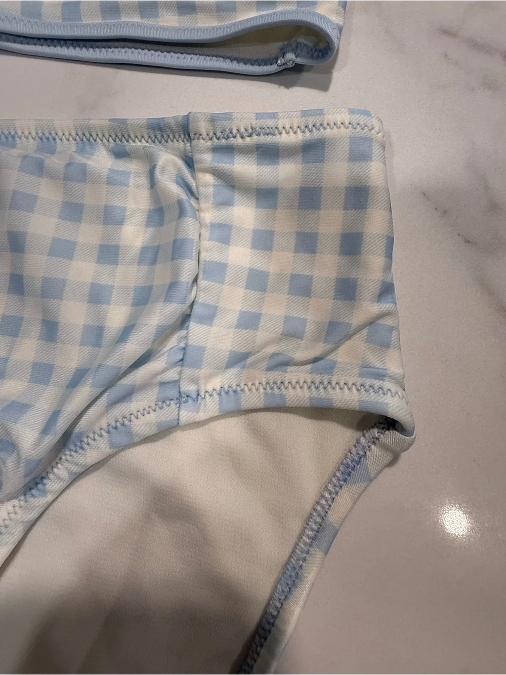 Cat & Jack Light Blue and White Gingham Bikini Set